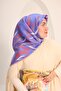 Purple, Mink, Bright Orange, Ecru Geometric Pattern Tivil Silk Scarf Ist 11432 - 16 - 6