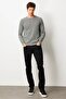 Men's Crew Neck Straw Knit Baklava Y.Füme Wool Sweater - 5