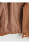 Shirt Collar Oversize Women's Suede Look Jacket - 8