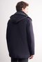 Navy Blue Hooded Stand Collar Non-Slit Flexible Classic Coat 1008255165 - 5