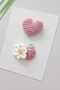 Pink Set Cotton Antiallergic Low Hair Baby Hair Clip Organic Set of 2 Handmade Baby Gift