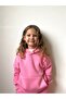 Girl's Tracksuit Set Kangaroo Pocket Hooded 3 Thread Ş Fleece-Lined Pink - 6