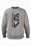 Yarı Kurt Yarısı Turkish Lettering Design Printed 3 İp Ş Fleece-Lined %100 Cotton Sweatshirt