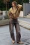 Brown Low Waist Balloon Fit Barrel Jean