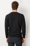Men's Crew Neck Straw Knit Baklava Wool Sweater Black - 3