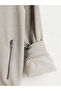 Gray Stand Collar Long Sleeve Men's Zippered Sweatshirt - 6