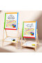 Double-Sided Magnetic Wooden Easel Board for Kids with Accessories - 4