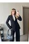 Palazzo Wide-Leg Pants with Quality Lining, Shoulder Pad Pieces, Waistband with Slight Shrinkage, Pocket Detail, Blazer Jacket Suit