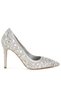 Women Diamante & Rhinestone Embellishments Pumps in Silver - 2