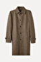 Men's Beige Jacquard Long Coat - 6