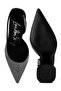 Women Rhinestone Embellished Suede Heel Sandals in Black - 4