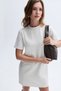 Women's Ecru Short Sleeve Fitted Mini Dress - 4