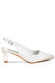 Women Satin Pointed Toe Slingbacks in White - 2
