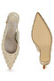 Women Heart-Shaped Rhinestone Studded Slingbacks in Beige - 4