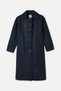 Women's Navy Blue Oversize Wool Blend Long Cashmere Coat