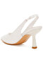 Women Luxurious Satin Pearl Slingback Sandals in White - 3