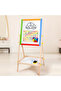 Double-Sided Magnetic Wooden Easel Board for Kids with Accessories - 2