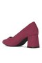 Women Block Heel Pumps in Burgundy - 4