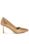 Women Rhinestones Embellished Pumps in Beige Gold - 2