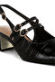 Women Block Heel Slingback Sandals in Black - 5