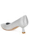 Women Rhinestones Embellished Kitten Heel Pumps in Silver - 3