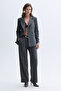 Women's Anthracite Fitted Striped Blazer Jacket - 4
