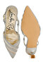 Women Kitten Heel Slingback Sandals in Silver - 4