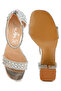 Women Rhinestones And Sequins Block Sandals in Silver - 4