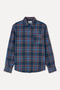 Men's Navy Blue Regular Fit Plaid Long Sleeve Shirt - 4