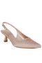 Women Rhinestones Embellished Slingback Sandals in Rose Gold