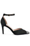 Women Black Toe Cap Embellished Sandals - 2