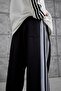Men's Sweatpants with Stripe Stripes, Black, Oversize, Baggy, Loose Fit, 3 Yarns, Without Ruffles - 5