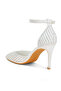 Women Pearls & Sequins Embellished Stiletto Sandals in White - 3