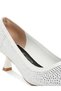 Women Breathable Flyknit Rhinestone Pumps in White - 5