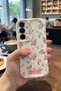 Samsung Galaxy S24 Fe Compatible Case Floral Rose Pattern Soft Silicone Cover