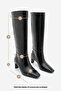 Women's Blunt Toe Bellows Heeled Boots Without Zipper Doreka Black - 8