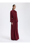 Burgundy Scarf Tie Dress - 2