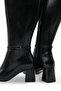 Women's Boots with Side Zipper, Heels, and Belt - 8