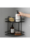 Two-Tier Screw-On Shower Shampoo Holder Corner Shelf Bathroom Organizer Hanging Shampoo Holder Organizer Black - 4