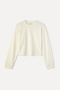 Women's Ecru Crew Neck Sweatshirt - 4