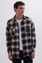 Men's Slim Fit slim fit double pocket flap sport collar plaid lumberjack shirt - 2