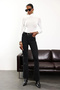 Çnr Flared High Waist Comfort L Stretch Fabric Jeans Denim Trousers New Hsn - 4