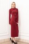 Women's Winter Burgundy Lumière Elegance Mini Dress Stylish Casual Comfortable 50342 - 3
