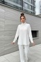 Women's Two-Piece Set with Zipper Detail and Thin Fleece Fabric