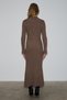 Duende Women's Round Neck Line Patterned Slim Fit Knitwear Mink Dress - 7