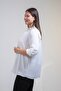 1212094 Women's Plus Size V Shirt Collar Blouse White - 4