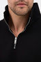 Men's Half Zip Sweatshirt Cotton Mock Neck 3 Thread Regular Fit - 3