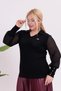 Plus Size Polo Neck Blouse with Gold Brooch Detail - 8
