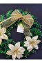 Golden Floral Christmas Door Ornament – Decorative Pine Ring |   Eng-G | - 4