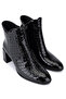 Women's Genuine Leather Black Patent Leather Classic Boots - 2
